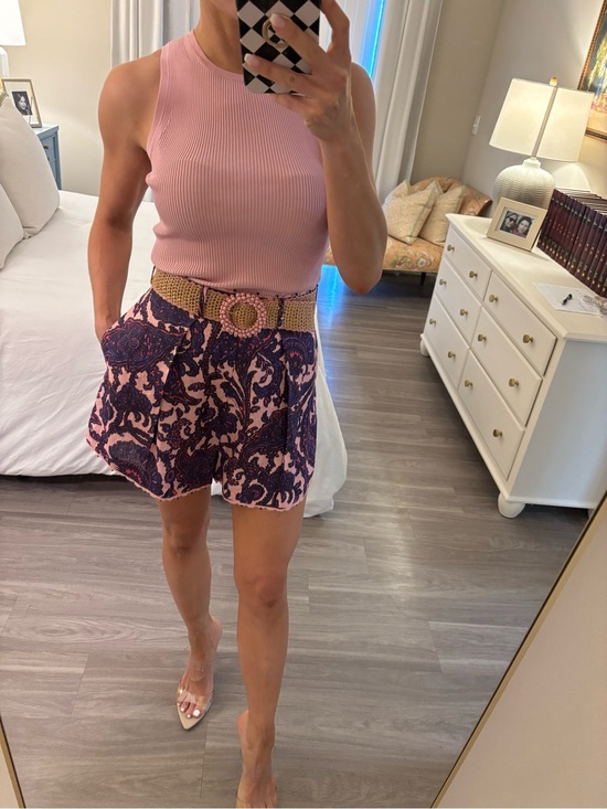Zimmermann Pants - 🌸 Zimmermann Tiggy Tuck Short & Ribbed Tank Set — Lilac/Pink Paisley 🌸